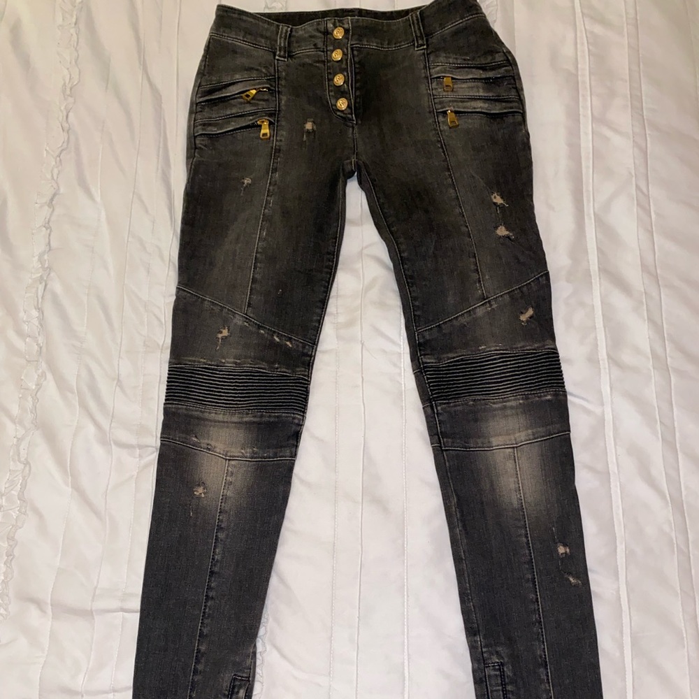 Balmain Biker Denim Women’s EUR size 34, US size 24